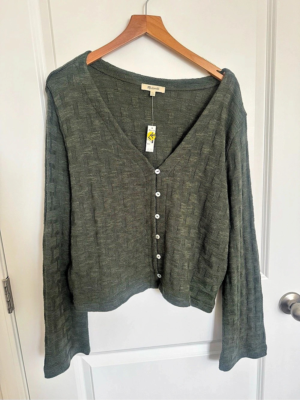 Madswell Textured Cardigan in Green  Size xl NWT
